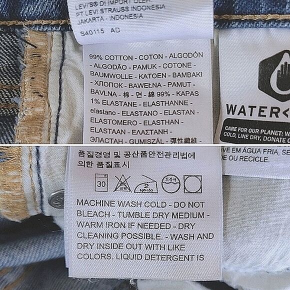 Levi's 721 Distressed Skinny in Rugged Indigo Med Denim size 25 - Picture 12 of 14